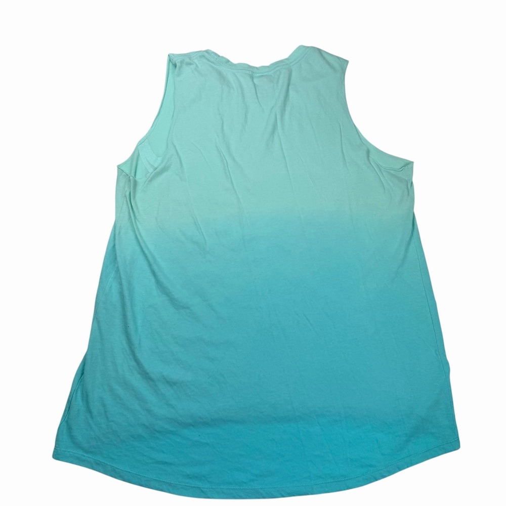 Victoria's Secret PINK Ombré Teal And Blue Tank Top Screen Print Logo Large 2015 - Picture 3 of 5